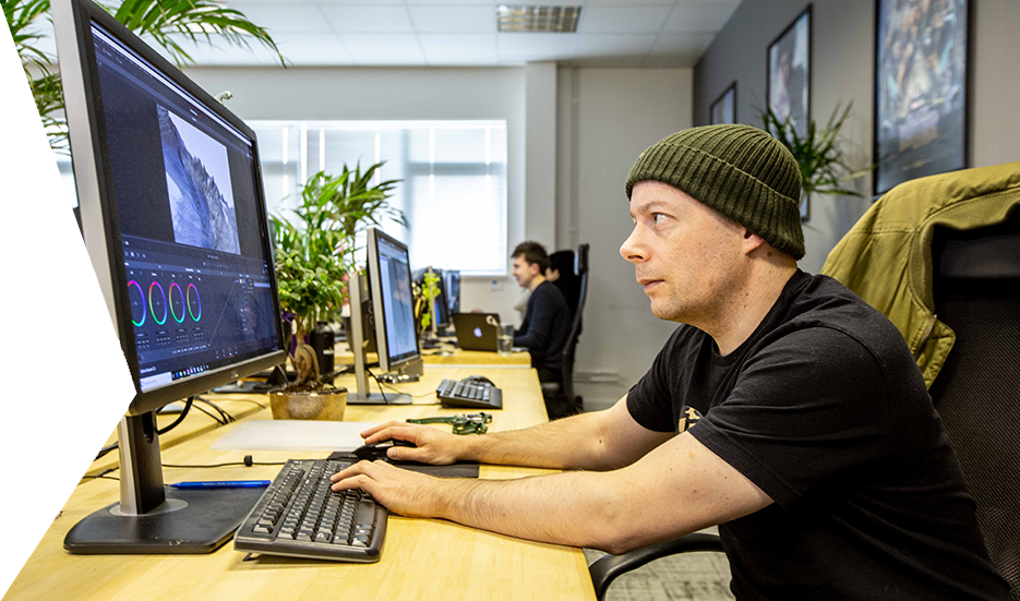 Clear Angle Studios team member processing a 3D scan Clear Angle Studios team member processing a 3D scan