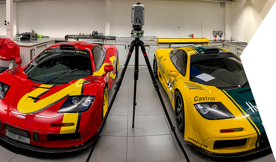Lidar Scanning two McLaren F1 GTR cars with a Leica RTC 360
