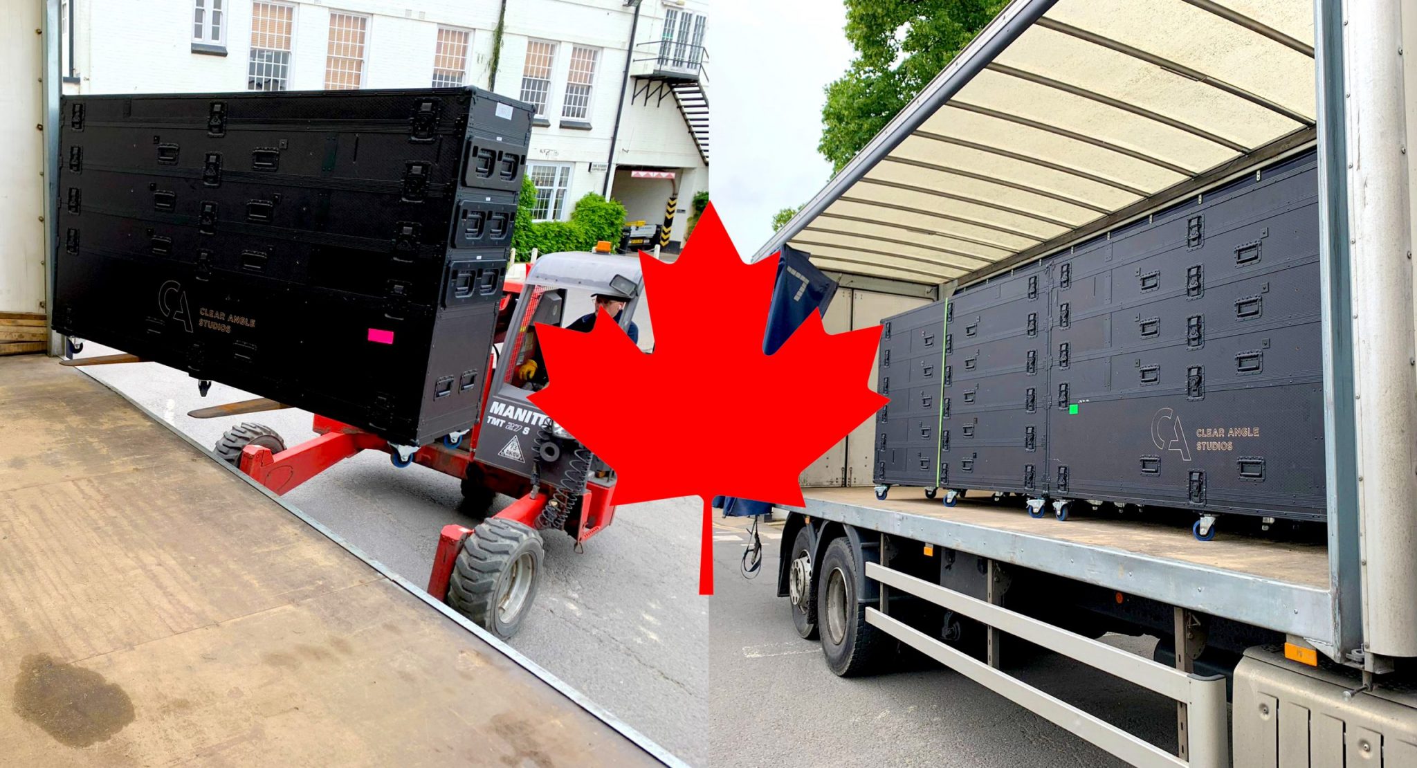 XF Scanning Rigs being loaded onto a lorry for shipment to Canada